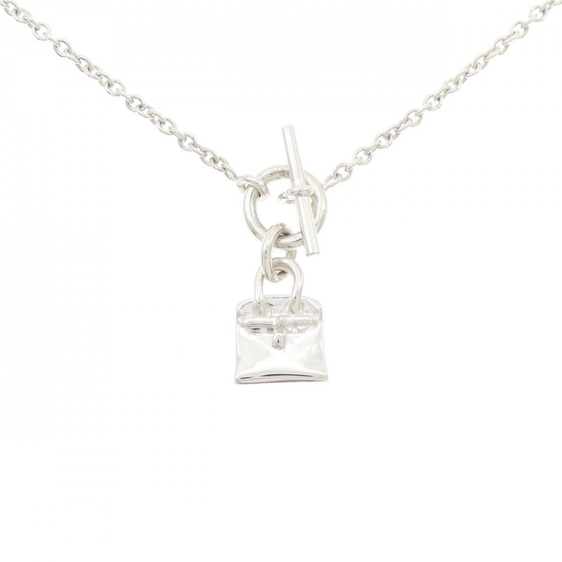 Hermes Amulette Birkin 925 Silver Necklace